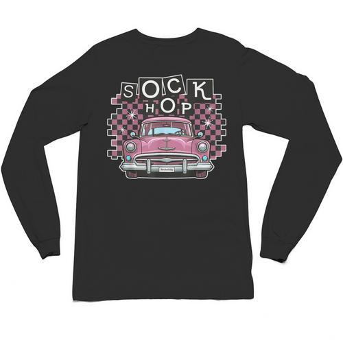 Sock Hop 50s Classic Car Nostalgia 1950s Greaser Unisex Long Sleeve T-Shirt - Figerry