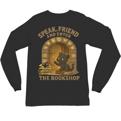 Speak Friend Enter Bookshop Magic Panther Unisex Long Sleeve T-Shirt - Bookorys CA