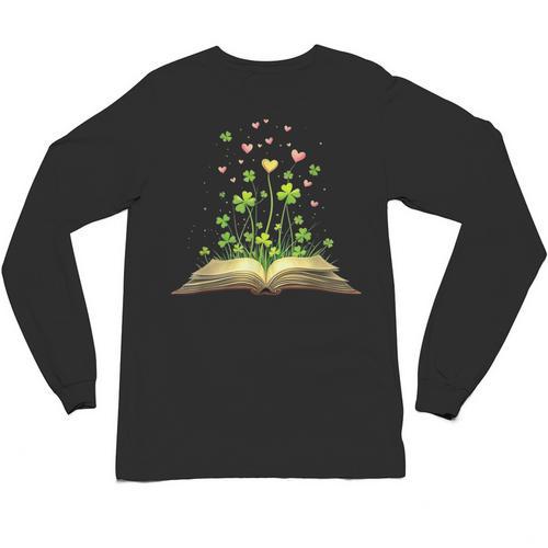 St Patricks Day Book Lover Librarian Core Shamrock Author Unisex Long Sleeve T-Shirt - Bookorys