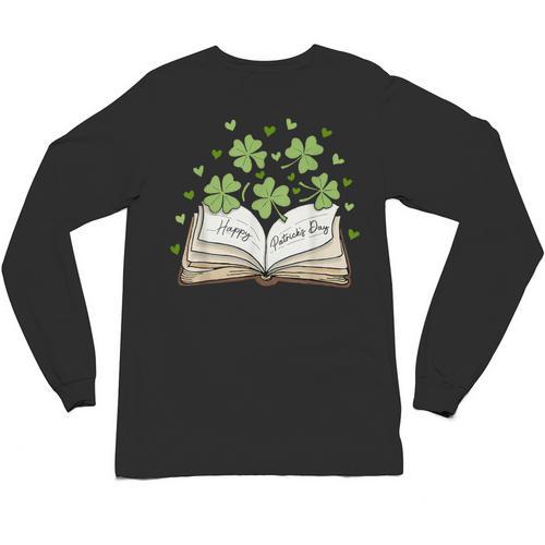 St Patricks Day Book Lover Librarian Reading Saint Pattys Unisex Long Sleeve T-Shirt - Bookorys