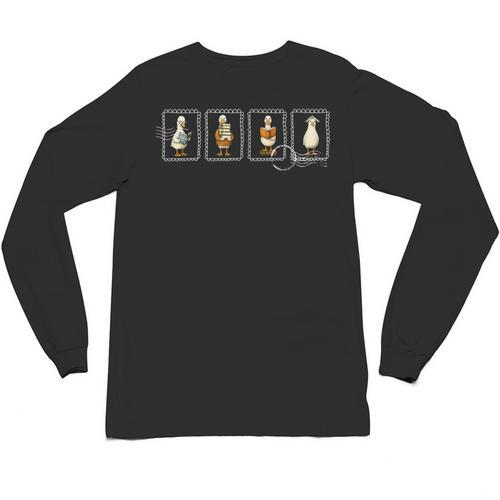Stamp Silly Goose Reading Book Librarian Bookish Teacher Unisex Long Sleeve T-Shirt - Bookorys AU