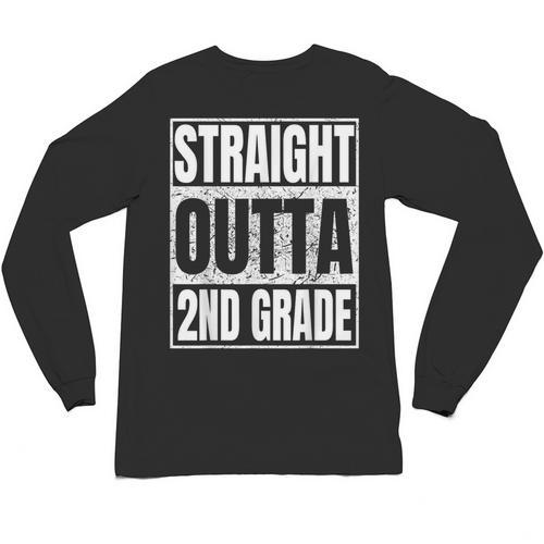 Straight Outta 2nd Grade Graduation Class 2025 Second Grade Unisex Long Sleeve T-Shirt - Best Gift Smart