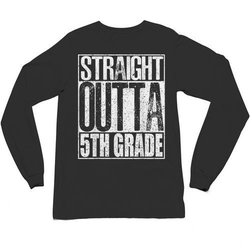 Straight Outta 5th Grade Shirt Graduation 2017 Unisex Long Sleeve T-Shirt - Best Gift Smart