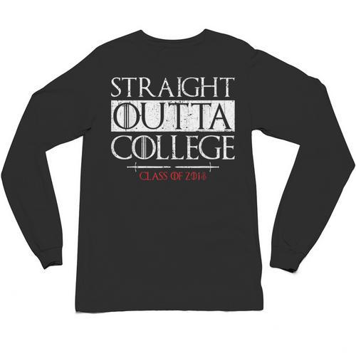 Straight Outta College Shirt Class Of 2018 Graduation Unisex Long Sleeve T-Shirt - Best Gift Smart