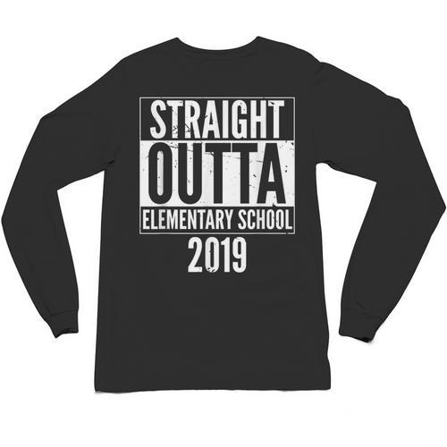 Straight Outta Elementary School 2019 Graduation Fun Unisex Long Sleeve T-Shirt - Best Gift Smart
