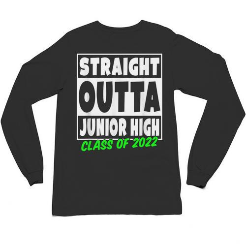 Straight Outta Junior High School Class Of 2022 Graduation Unisex Long Sleeve T-Shirt - Best Gift Smart