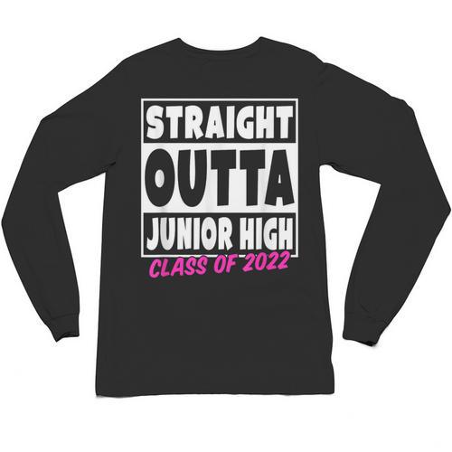 Straight Outta Junior High School Graduation Unisex Long Sleeve T-Shirt - Best Gift Smart