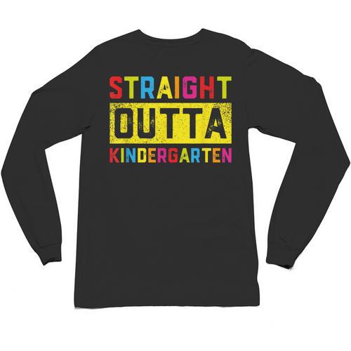 Straight Outta Kindergarten TShirt Graduation Kid Unisex Long Sleeve T-Shirt - Best Gift Smart