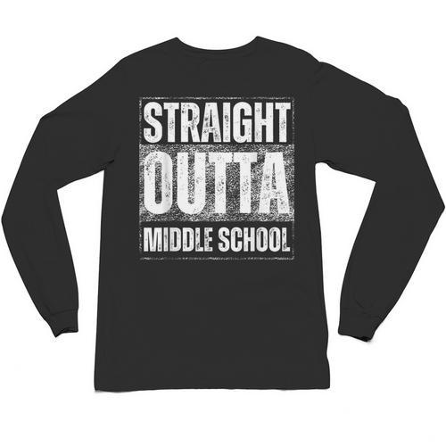 Straight Outta Middle School Class Of 2024 Graduation Unisex Long Sleeve T-Shirt - Best Gift Smart