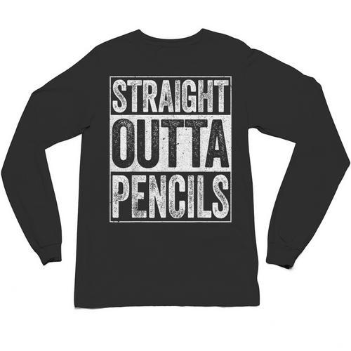 Straight Outta Pencils Shirt Kids Boy Girl School Graduation Unisex Long Sleeve T-Shirt - Best Gift Smart