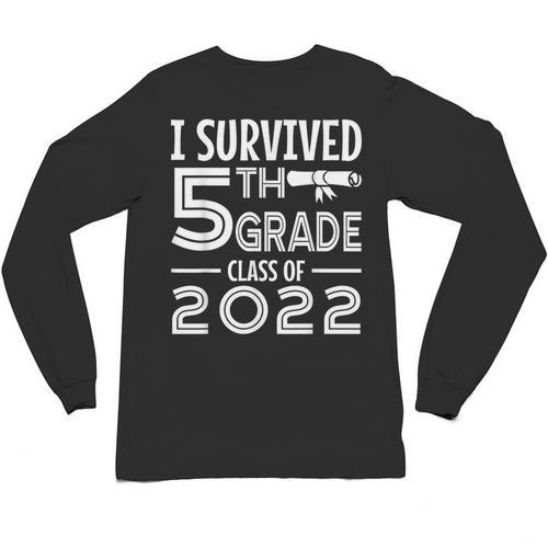 I Survived 5th Grade Class Of 2022 Graduation Student Unisex Long Sleeve T-Shirt - Best Gift Smart