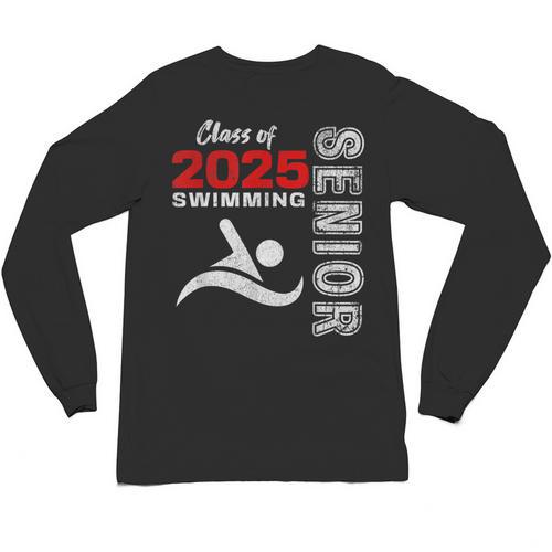 Swimming Team Senior Class Of 2025 Graduation 2025 Unisex Long Sleeve T-Shirt - Best Gift Smart