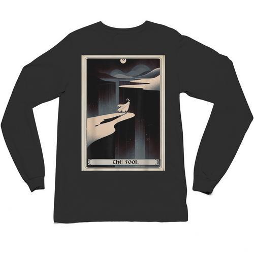 Tarot Cards Guide Book Esoteric Mysticism Clothing The Fool Tarot Card -Adults & Kids Small Short Sleeve Crew Neck Classic Fit Unisex Long Sleeve T-Shirt - Bookorys