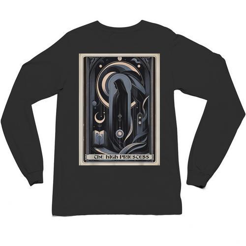 Tarot Cards Guide Book Esoteric Mysticism Clothing The High Priestess -Adults Small Classic Fit Short Sleeve Unisex Long Sleeve T-Shirt - Bookorys