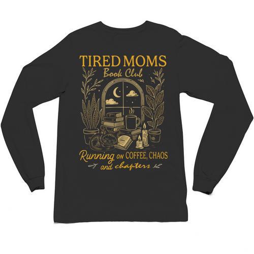 Tired Mom Club Bookish Things Booktrovert Book Lover Unisex Long Sleeve T-Shirt - Bookorys DE