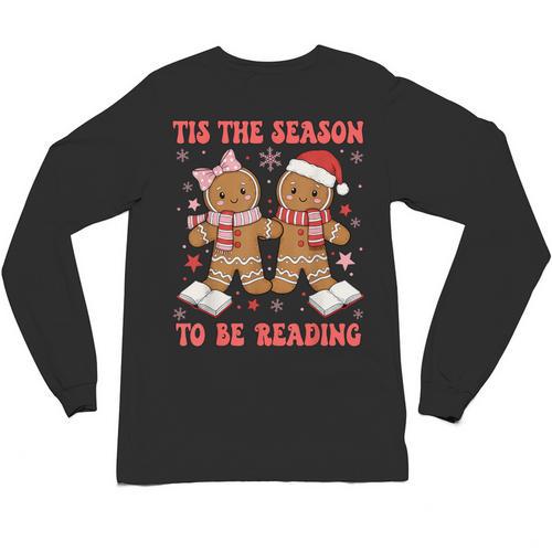 Tis The Season Reading Christmas Shirt Book Lovers Teacher Unisex Long Sleeve T-Shirt - Bookorys DE