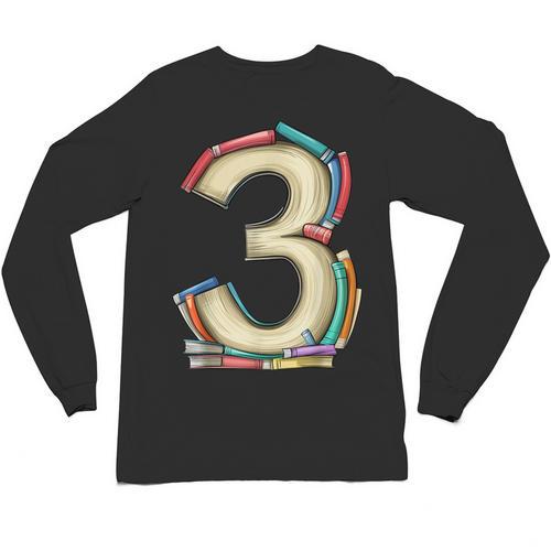 Toddler 3rd Birthday Books Themed 3 Year Old Boys Kids Girls Unisex Long Sleeve T-Shirt - Bookorys DE