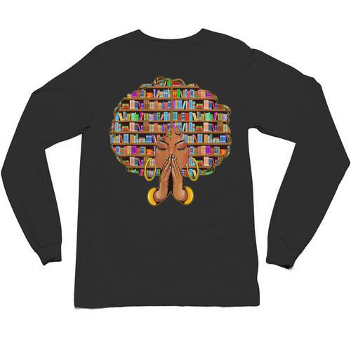 History Month Afro Women Girls Book Lover Librarian Unisex Long Sleeve T-Shirt - Bookorys