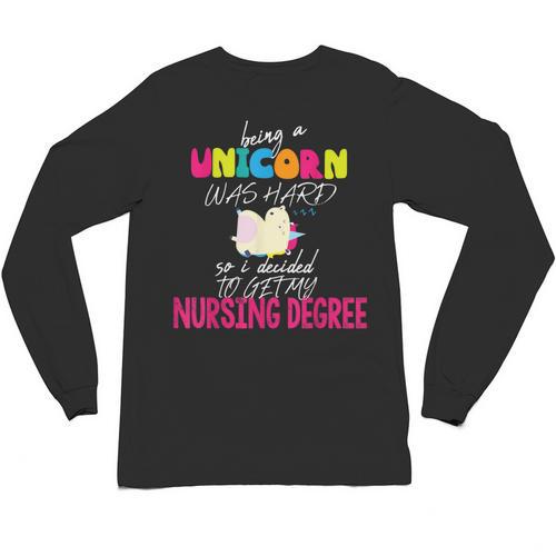 Unicorn Nursing Degree Graduation T-Shirt Registered Nurse Unisex Long Sleeve T-Shirt - Best Gift Smart