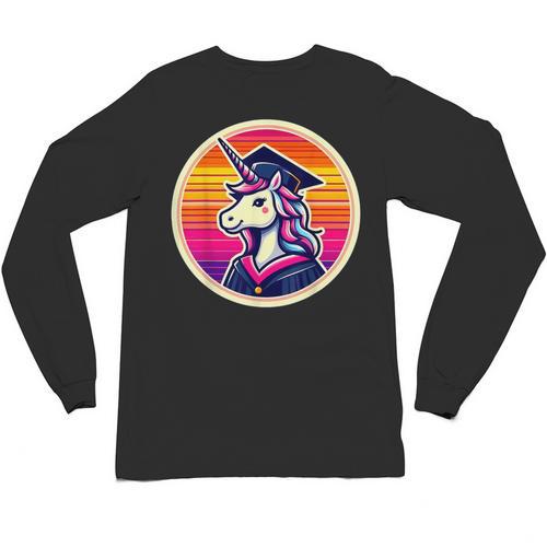 Unicorn University Graduation Graduating School Girl Cute Unisex Long Sleeve T-Shirt - Best Gift Smart