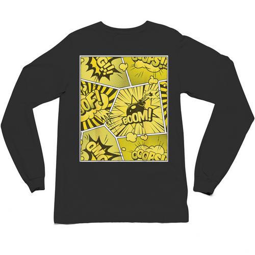 Varsity-Gold Yellow Comic Book University Varsity-Gold Unisex Long Sleeve T-Shirt - Bookorys DE