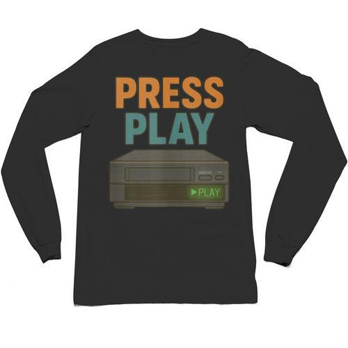 VHS Cassette Retro Analog Nostalgia Theme Unisex Long Sleeve T-Shirt - Figerry