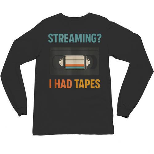 VHS Cassette Tape Retro 80s 90s Nostalgia Unisex Long Sleeve T-Shirt - Figerry