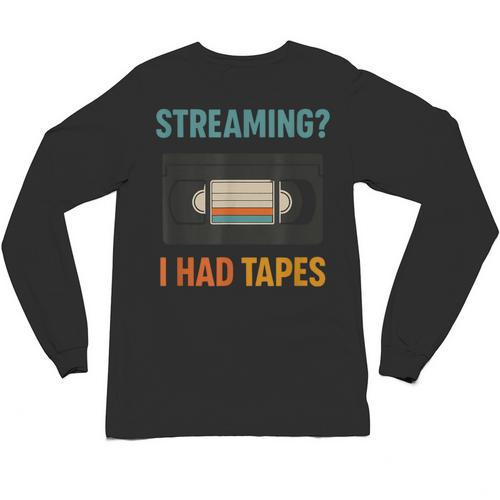 VHS Cassette Tape Retro 80s 90s Nostalgia Unisex Long Sleeve T-Shirt - Figerry