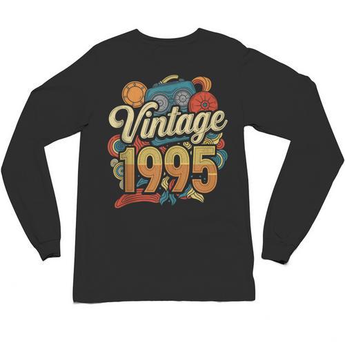 Vintage 1995 Retro Classic 90s Nostalgia Throwback Vibe Unisex Long Sleeve T-Shirt - Figerry
