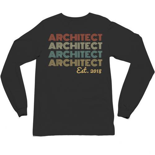 Vintage Architect Est 2018 Graduation 2018 Unisex Long Sleeve T-Shirt - Best Gift Smart