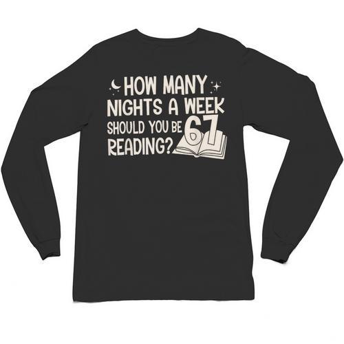 Vintage How Many Nights Reading 67 Meme Book Lover Teacher Unisex Long Sleeve T-Shirt - Bookorys CA