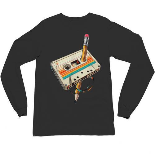 Vintage Pencil Rewind Cassette Tape Nostalgia Party 80s 90s Unisex Long Sleeve T-Shirt - Figerry