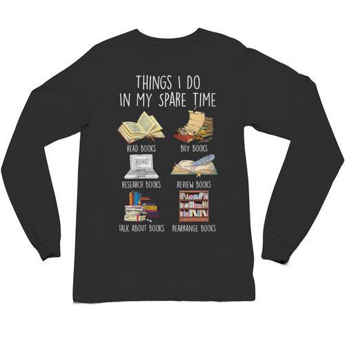 Vintage Retro Things I Do In My Spare Time Books Unisex Long Sleeve T-Shirt - Bookorys