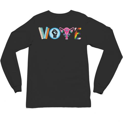 Vote Reproductive Right BLM Political Activism Lgbtq Book Unisex Long Sleeve T-Shirt - Bookorys