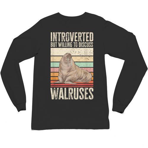 Walrus Lover Introvert Walrus Unisex Long Sleeve T-Shirt - Raresse