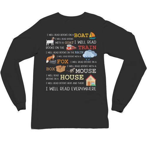 I Will Read Books On a Boat & Everywhere Reading Unisex Long Sleeve T-Shirt - Bookorys