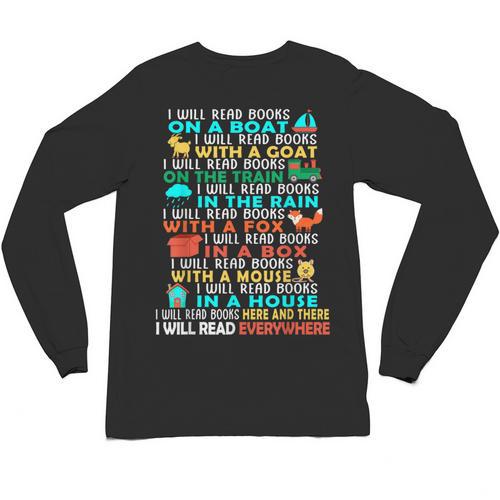 I Will Read Books On A Boat Kids Reading Read Books Unisex Long Sleeve T-Shirt - Bookorys
