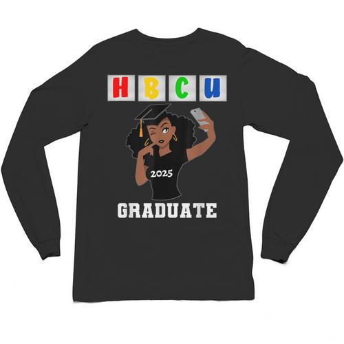 Women HBCU Grad 2025 College Graduation Apparel Unisex Long Sleeve T-Shirt - Best Gift Smart