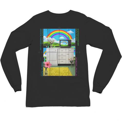 Women's Frutiger Aero Aesthetic Rainbow Glitch Art Unisex Long Sleeve T-Shirt - Figerry