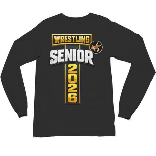 Wrestling Senior Night Senior 2026 Faith Cross Graduation Unisex Long Sleeve T-Shirt - Best Gift Smart