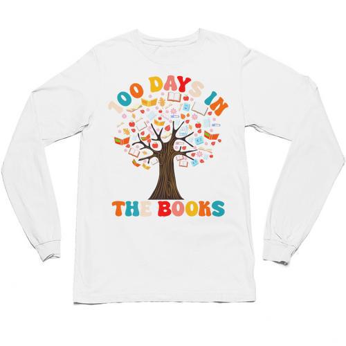 100 Days In The Books Reading Teacher 100th Day Of School Premium Unisex Long Sleeve T-Shirt - Bookorys