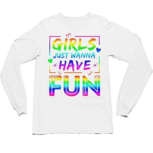 80's Girls Just Wanna Have Fun Nostalgia 1980s Style Premium Tri-Blend Unisex Long Sleeve T-Shirt - Figerry