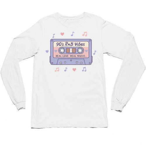 90s RNB Vibes Cassette – Retro Music Nostalgia RNB Cassette Premium Tri-Blend Unisex Long Sleeve T-Shirt - Figerry