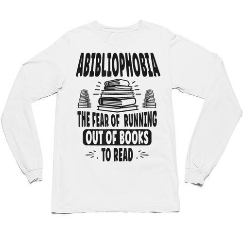 Abibliophobia Definition Book Reading Lover Fans Text Unisex Long Sleeve T-Shirt - Bookorys UK