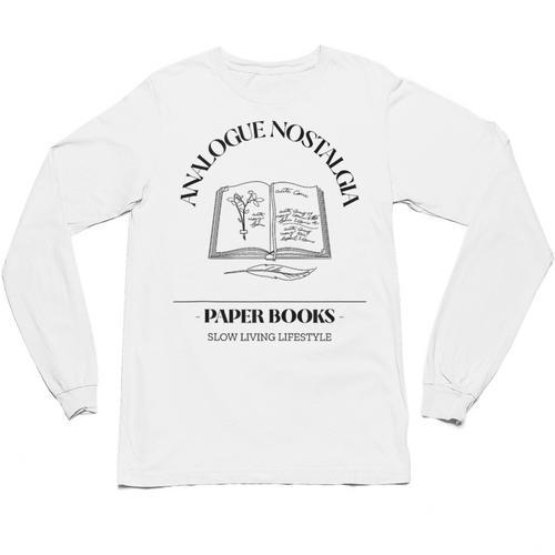 Analogue Nostalgia Paper Books Book Graphic Unisex Long Sleeve T-Shirt - Figerry