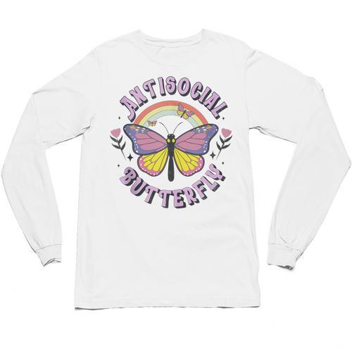 Antisocial Butterfly Tees For Introvert Men Women Girls Unisex Long Sleeve T-Shirt - Raresse