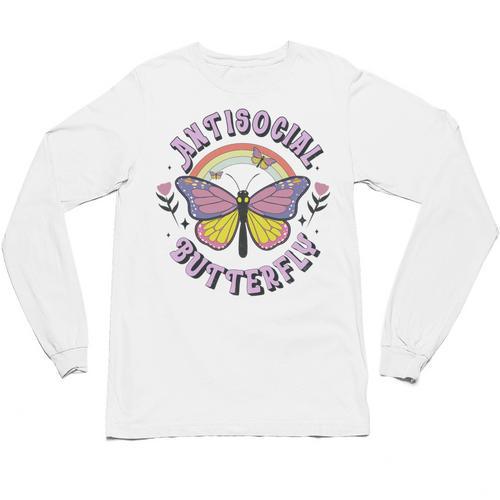 Antisocial Butterfly Tees For Introvert Men Women Girls Unisex Long Sleeve T-Shirt - Raresse
