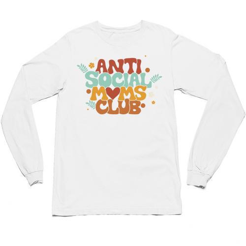 Antisocial Moms Club Introvert Mom Mothers Introverted Retro Unisex Long Sleeve T-Shirt - Raresse
