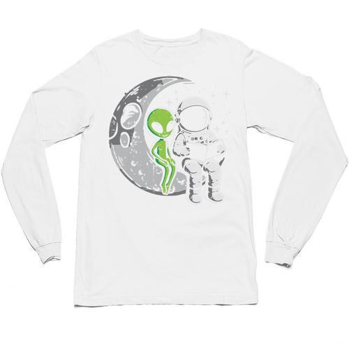 Astronaut Reading Book To Alien Moon Space Women Kids Men Premium Tri-Blend Unisex Long Sleeve T-Shirt - Bookorys