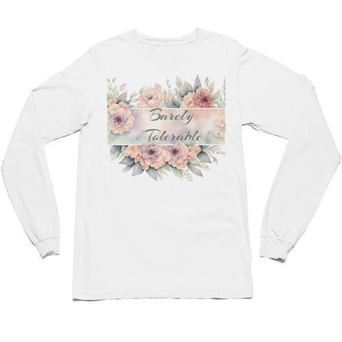 Barely Tolerable Book Floral Bookworm Lover Bookish Premium Unisex Long Sleeve T-Shirt - Bookorys
